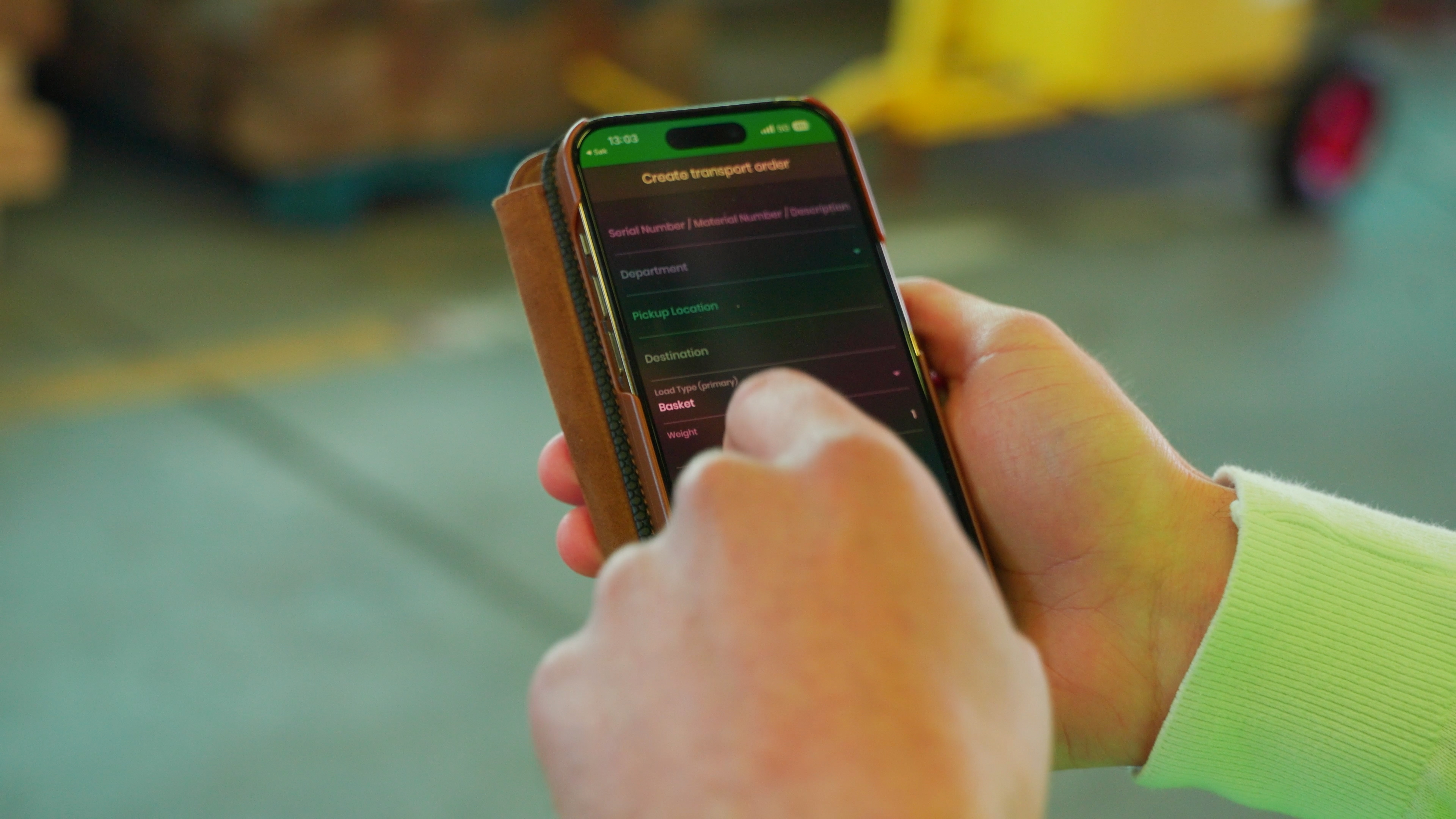EZLogistics mobile app showing live logistics operations